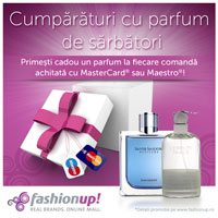 Parfum cadou pentru cumparaturi online cu MasterCard si Maestro