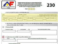 Puteti completa un formular 230 pentru sprijinirea unui ONG