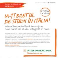 Intesa Sanpaolo Bank ofera burse de studiu pentru liceeni