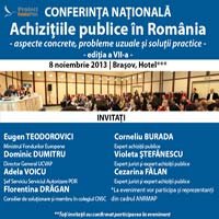 Conferinta nationala "Achizitiile publice in Romania - aspecte concrete, probleme uzuale si solutii practice"