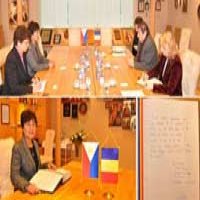 Vizita de curtoazie a Excelentei Sale Ambasadorul Extraordinar si Plenipotentiar al Republicii Filipinelor acreditat pentru Romania, Eleanor L. Jaucian, la Palatul Camerei de Comert Nationale